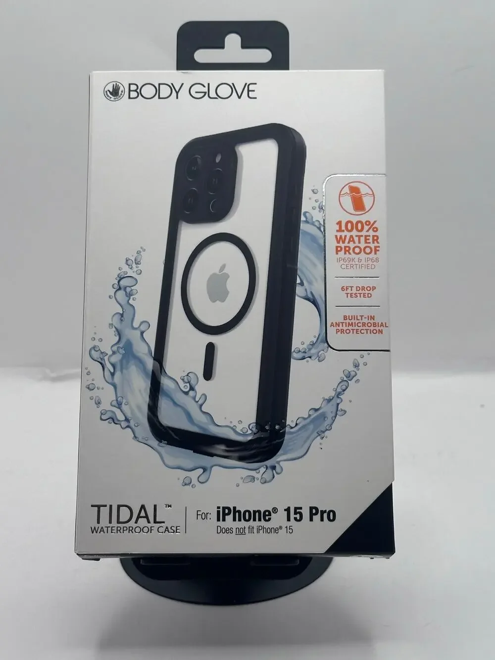 Body Glove Tidal Waterproof Case iPhone 15 Pro Clear/Black MagSafe NWT MSRP: $50